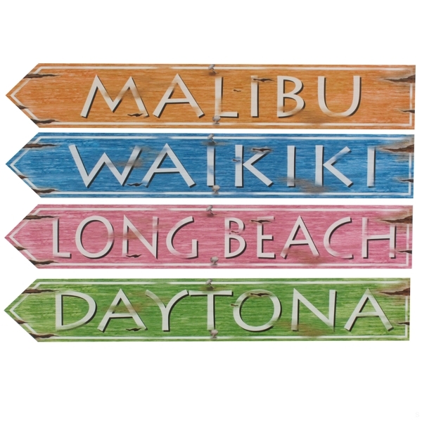Scene Cutout Street Signs Hawaiian Beach 24in Pk4 (Assorted Designs) eBay