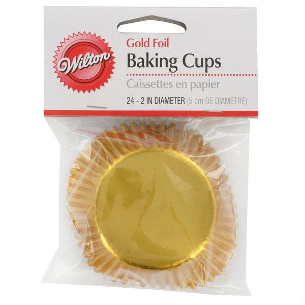 Baking Cups 5cm Gold Foil Pk24 Wilton