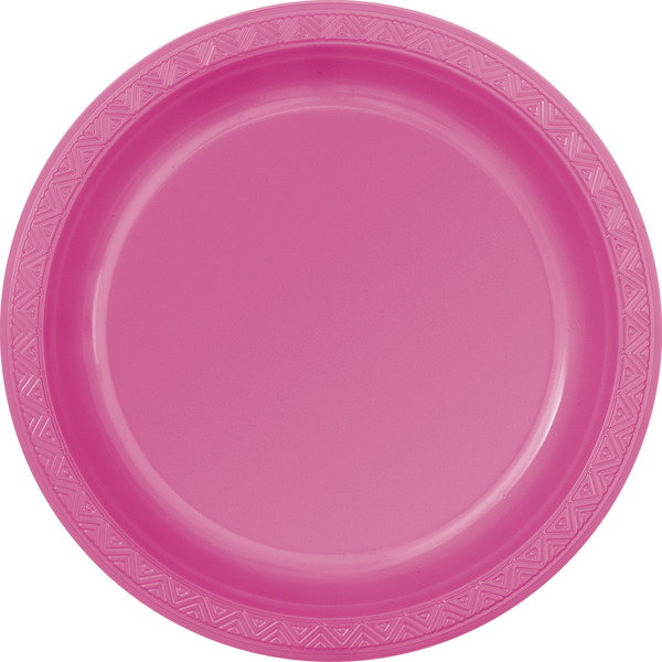 Hot Pink Plates Pk 12 Plastic Plates