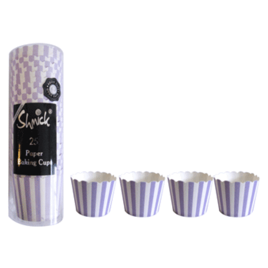 Lavender Stripe Baking Cups Pk 25 Paper Baking Cups Buy Online