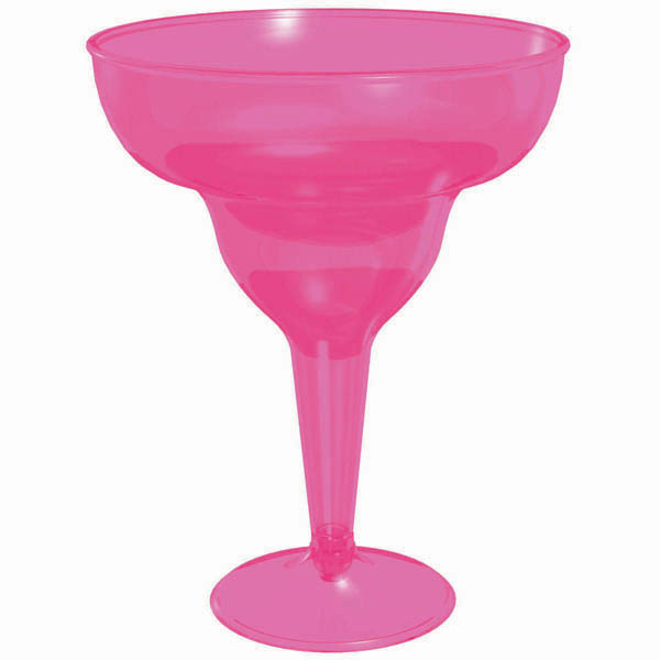 Pink Plastic Margarita Glass Pk 20 Margarita Glasses