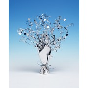 Centrepiece Weight and Spray Foil Hearts Silver Pk1 