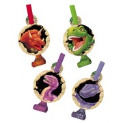 Dinosaur Party Blowouts with Medallion - Dino Blast Pk8 