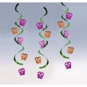 Decoration Luau Dizzy Danglers Flip Flops Pk5 