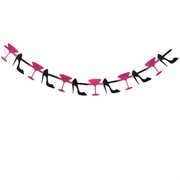 Party Decoration - Martini & Heels Jointed Garland Glitter Pk1 