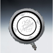 Balloon Foil 18in Stafford Silver 25th Anniversary Pk1 
