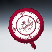 Balloon Foil 18in Stafford Ruby 40th Anniversary Pk1 