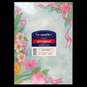 A4 Sheet Tropical Ribbon Hibiscus Pk25 