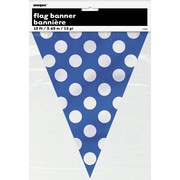 Royal Blue Flag Banner with White Polka Dots (3.6m) Pk 1 