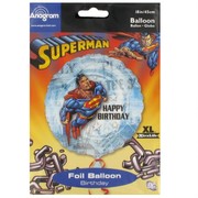 Superman Party Balloon - Foil 45cm Happy Birthday Pk1 
