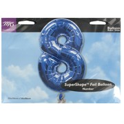 Balloon Foil Supershape Blue 8 Pk1 