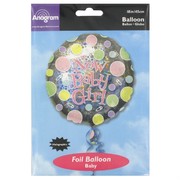 Baby Girl 18 inch Foil Balloon Holographic Dots  Pk1 