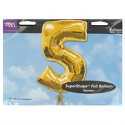 Balloon Foil Supershape Gold 5 Pk1 