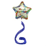 Balloon Foil Airwalker Happy Birthday With Shag Coil Tail Pk1 