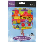 Balloon Foil 18in Square Congrats Bubble Burst Pk1 