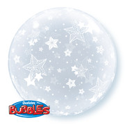 Balloon Bubble All Over Stars Clear Pk1 
