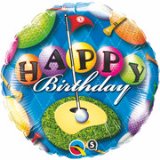 18in Foil Balloon Birthday Golf Pk1