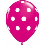 Pink Polka Dot Latex Balloons Pk10