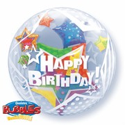 Balloon Double Bubble Birthday Twinkling Stars Pk1 