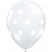 Clear Polka Dots Printed Latex Balloons Pk10