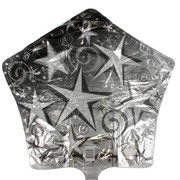 Foil Party Balloon (20in) - Starburst Silver Pk1 