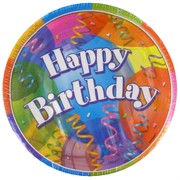 Happy Birthday Party Plates - Small 17cm Jubilee Pk8 