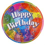 Happy Birthday Party Plates - Large 23cm Jubilee Pk8 