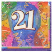 21st Birthday Party Napkins - Lunch Jubilee Pk16 