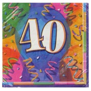 40th Birthday Party Napkins - Lunch Jubilee Pk16 