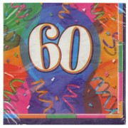 60th Birthday Party Napkins - Lunch Jubilee Pk16 