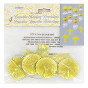 Prismatic Cross Foil Hanging Decorations Pk 4