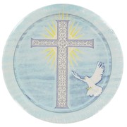 Blue Christening Party Plates - Small 17cm Blessings Pk8 