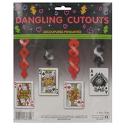 Casino Party Decoration - Dangling Card Cutouts 0.76m Pk4 