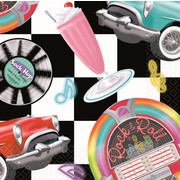 Rock n Roll Party Napkins - Sock Hop Lunch Pk16 