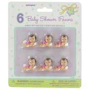 Baby Shower Favours - Babies with Pink Bottles Pk6