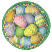 Easter Party Plates - Small 17cm Eggs Pk8 