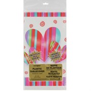 Hearts & Stripes Plastic Party Tablecover Pk1 