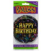 Balloon Foil 18in Happy Birthday Brilliance Pk1 