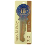 Keepsake Key 18 Birthday Blue Pk1 