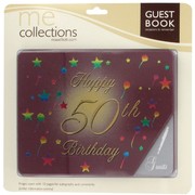 Keepsake Book 50 Birthday Burgundy  Pk1 