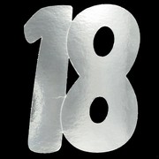 Cutout Large Foil 18 Silver Pk1 