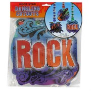 Rock Party Decoration - Dangling Rock Star Cutouts Pk3 