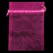 Bags Organza Hot Pink 17x12.5cm Pk10 