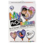 Balloon Photo Heart 18cm Pk5 