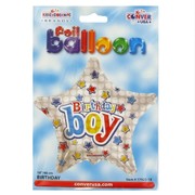 Balloon Foil 18in Star Birthday Boy Pk1 