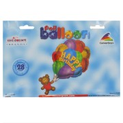 Balloon Foil Supershape Birthday Bear With Balloons Pk1 