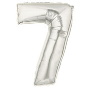 Balloon Foil Supershape approx 92cm Silver Number 7 Pk1