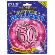 Balloon Foil 18in Shimmer Happy 60 Pink Pk1 