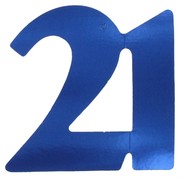 Cutout Large Foil 21 Blue Pk1 