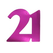 Cutout Large Foil 21 Hot Pink Pk1 